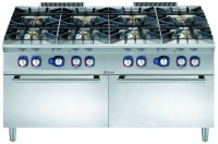 FORNUIS, GAS, 8 BRANDERS 6x6 kW, 2x10 kW, 2 GAS OVENS, 1600 MM