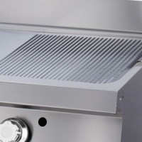 Heavy Duty Grillplaat - Half Gegroefd - Dubbel - 70 cm Diep - Gas