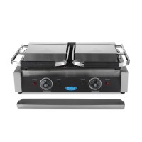 Contactgrill - Gegroefd - Dubbele Grillplaat - 2 x 22 cm