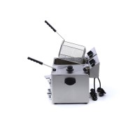 Frituurpan - 2x 8 L - 2 Manden - met Tapkraan