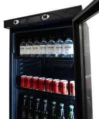 KOELKAST GLASDEUR 382L ZWART