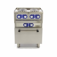 Professionele Horeca Fornuis - 4 Pitten - Met Oven - Elektrisch  - 60 x 60 cm