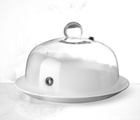 Glazen stolp met ventilatieopening