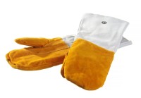 Hittebestendige lederen barbecue wanten - 2 stuks