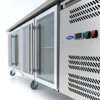 Koelwerkbank - 223 cm - 4 Glazen Deuren