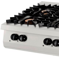 Premium Kookplaat - 6 Pitten - Driedubbel - 90 cm Diep - Gas