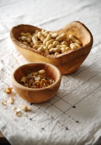 Decoratieve kom olijfhout