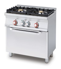 Gas range - N. 2 burners Electric static oven with grill cm. 67x38x34h, temp: 50÷250°C, with 1 grid cm.65x36