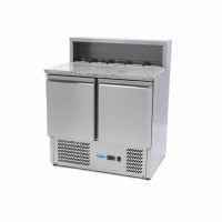 Pizzawerkbank - 90 cm - 2 Deuren - 5 x 1/6 GN - incl. RVS Afdekking