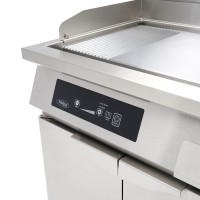 Inductie Grillplaat 700 - Glad en Gegroefd - 10000W - Dubbel - met Onderstel