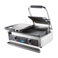Contactgrill - Gegroefd - Dubbele Grillplaat - 2 x 22 cm