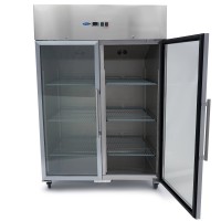 Koelkast - 1200 L - 6 Verstelbare Roosters (2/1 GN) - Rvs - met Glazen Deur