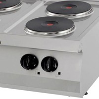 Heavy Duty Kookplaat - 4 Pitten - Dubbel - 70 cm Diep - Elektrisch