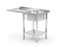 Spoeltafel met plank en ruimte voor onderbouwvaatwasser