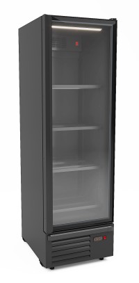 KOELKAST 1 GLASDEUR ZWART 550L