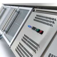 Koelwerkbank - 223 cm - 4 Glazen Deuren
