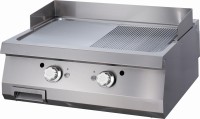 Heavy Duty Grillplaat - Half Gegroefd - Dubbel - 70 cm Diep - Gas