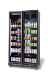 KOELKAST 2 GLASDEUREN ZW